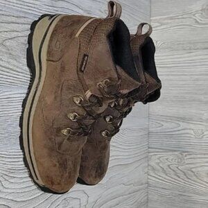 Timberland Boys Waterproof Lace Up Hiking Boots, Brown Suede, Size 5